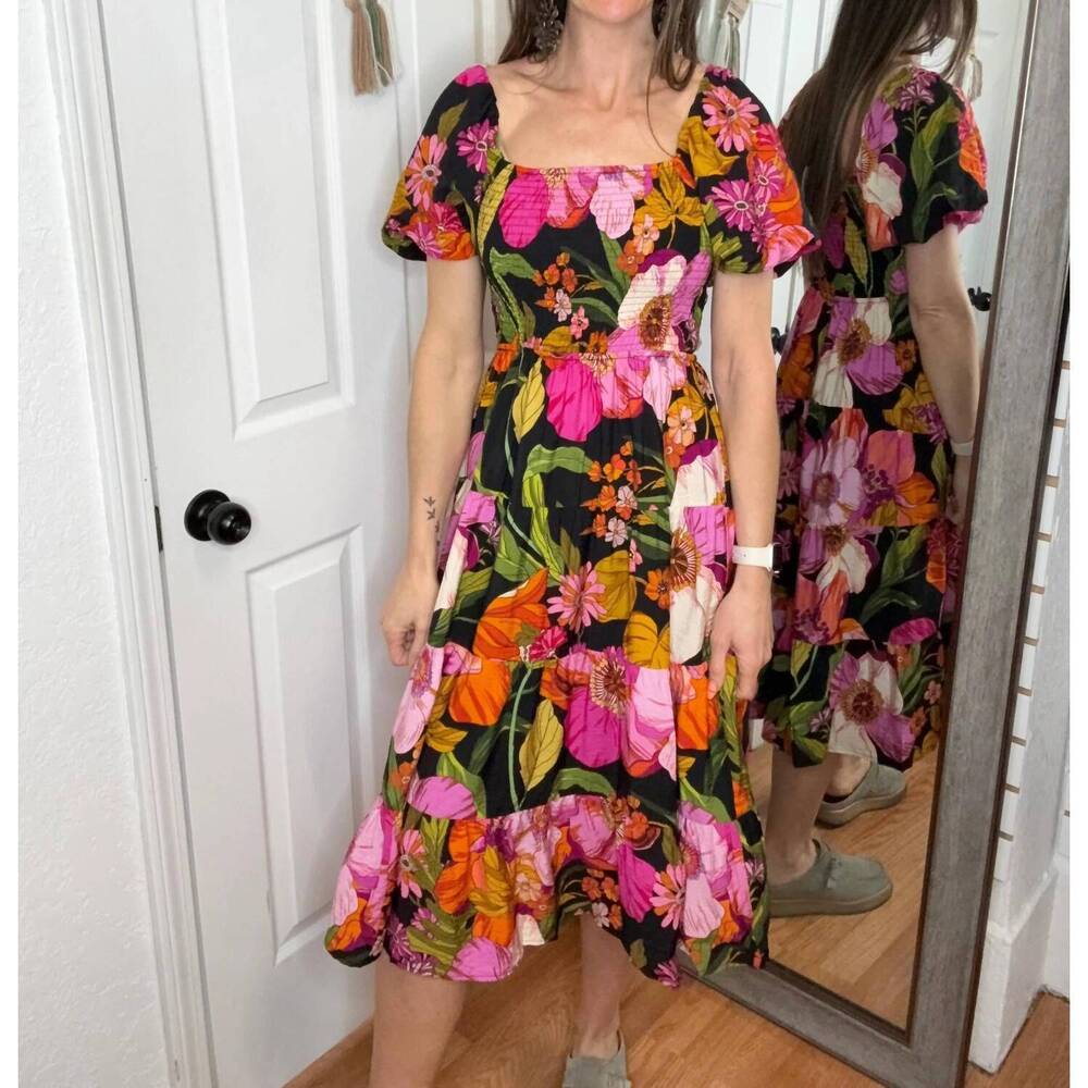 NEW STACCATO mary floral midi dress in multi